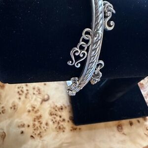 Brighton Bangle Charm Bracelet Multi-tone Acorn and Silver Tone Abstract…